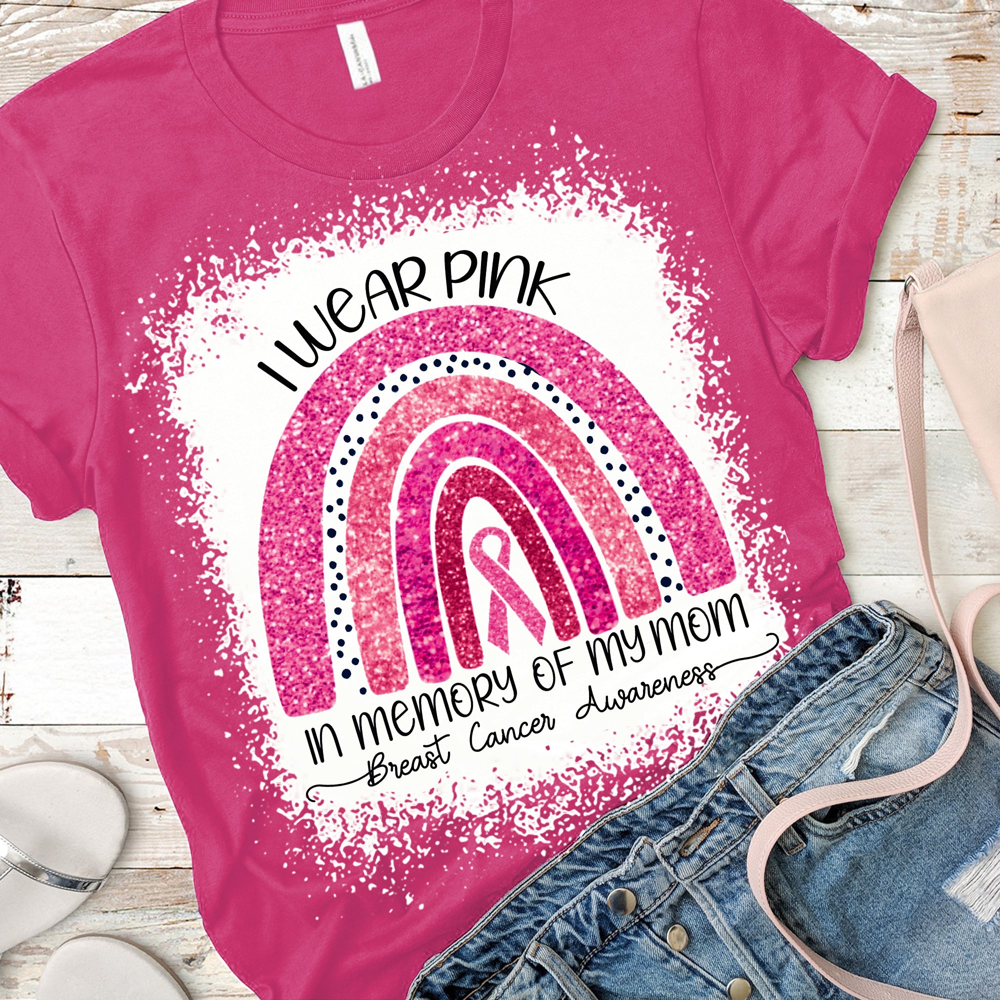 I WEAR PINK IN MEMORY OF MY MOM T-SHIRT