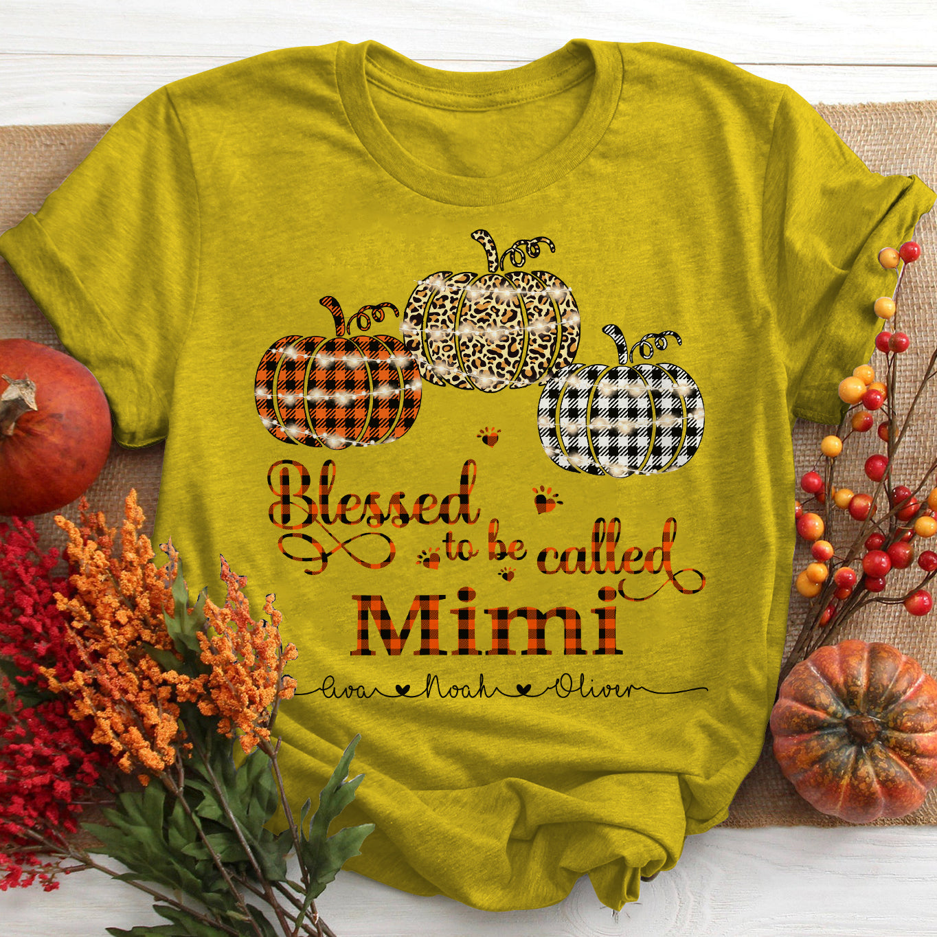 Blessed to be Called Grandma with Personalized Kidnames T-Shirt