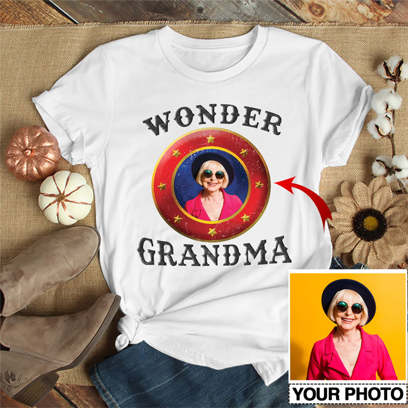 Wonder Grandma Personalized Your Photo T-Shirt