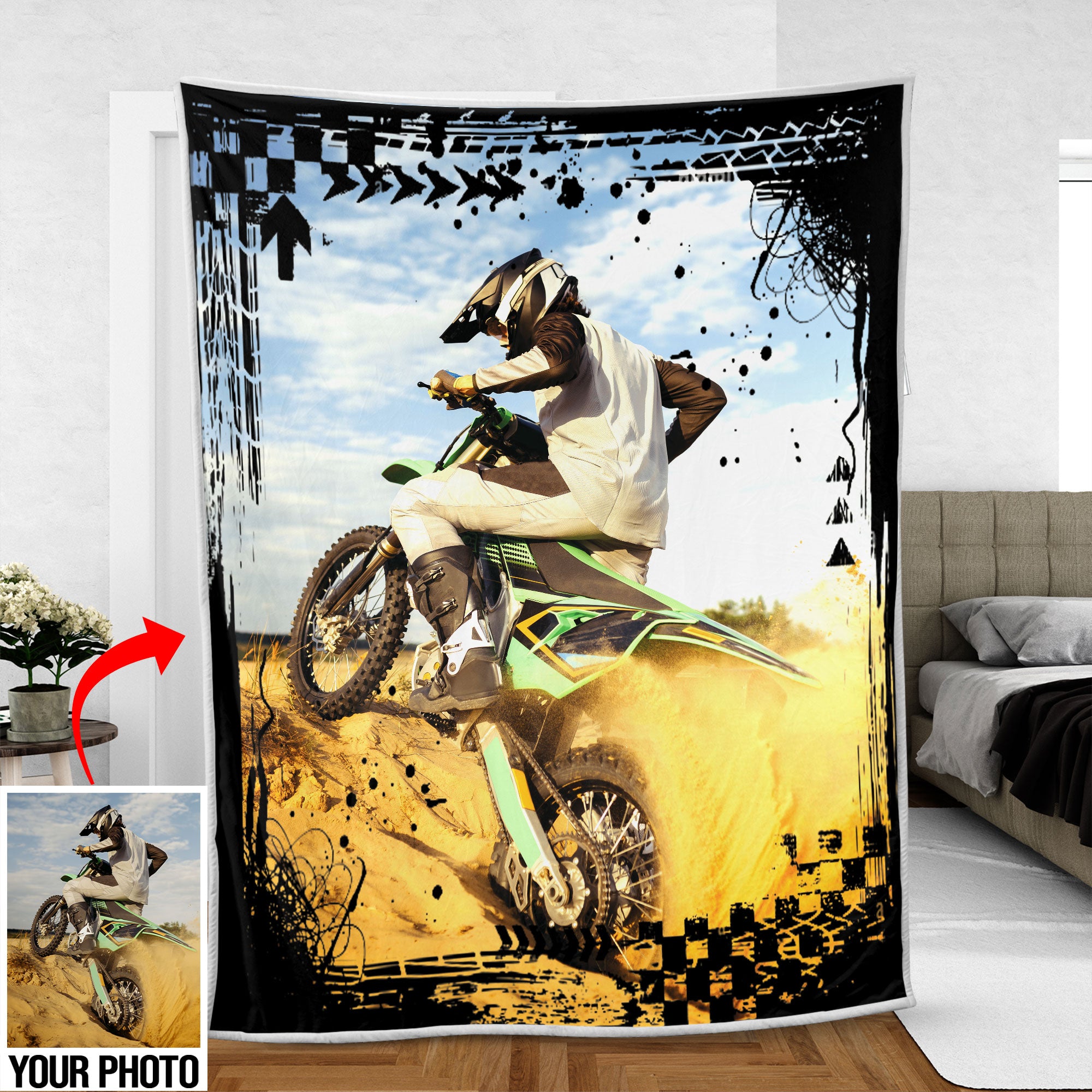 Custom Photo Motocross Blanket