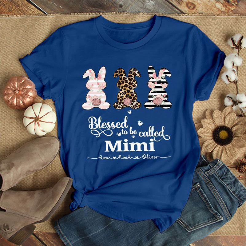 Blessed to be Called Mimi with Personalized Kidnames T-Shirt