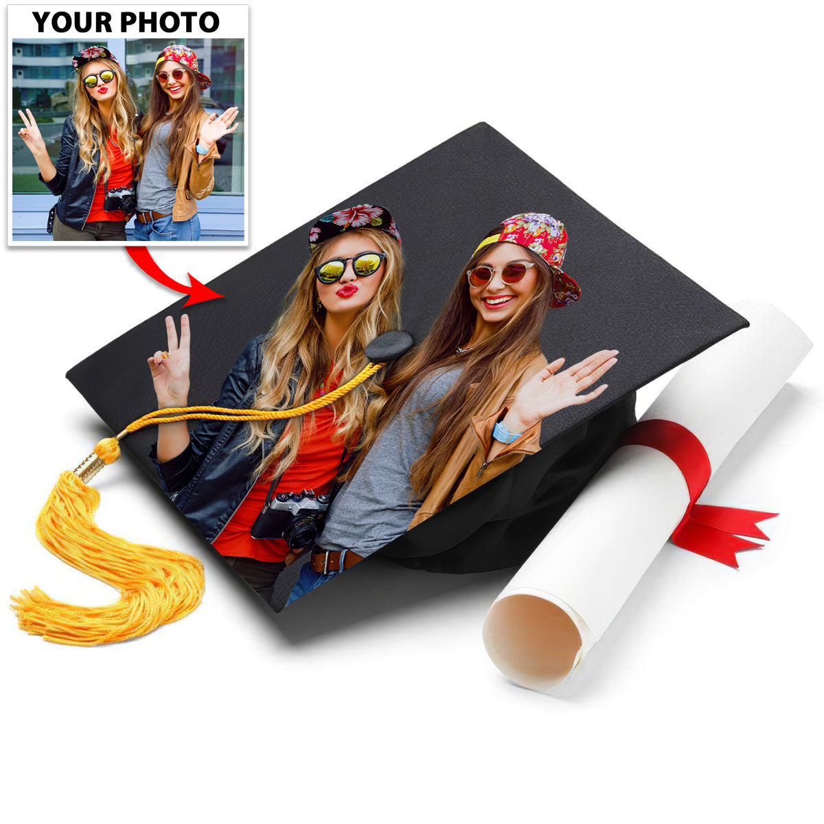 Custom Your Photo Graduation Cap Topper