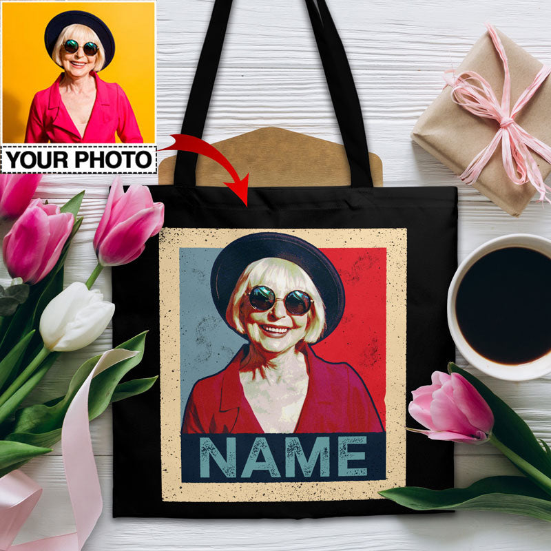 Personalized Your Photo Canvas Tote Bag