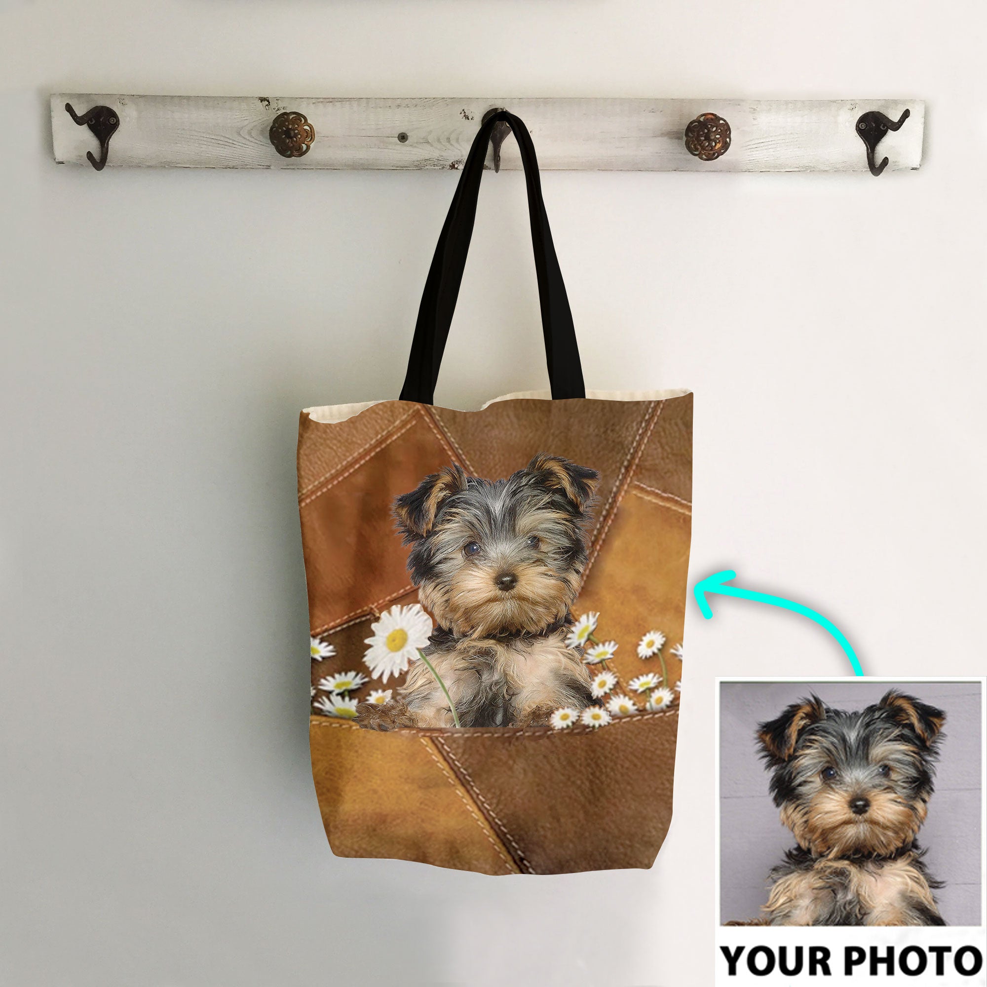 Funny Dog Personalized Photo Canvas Tote Bag