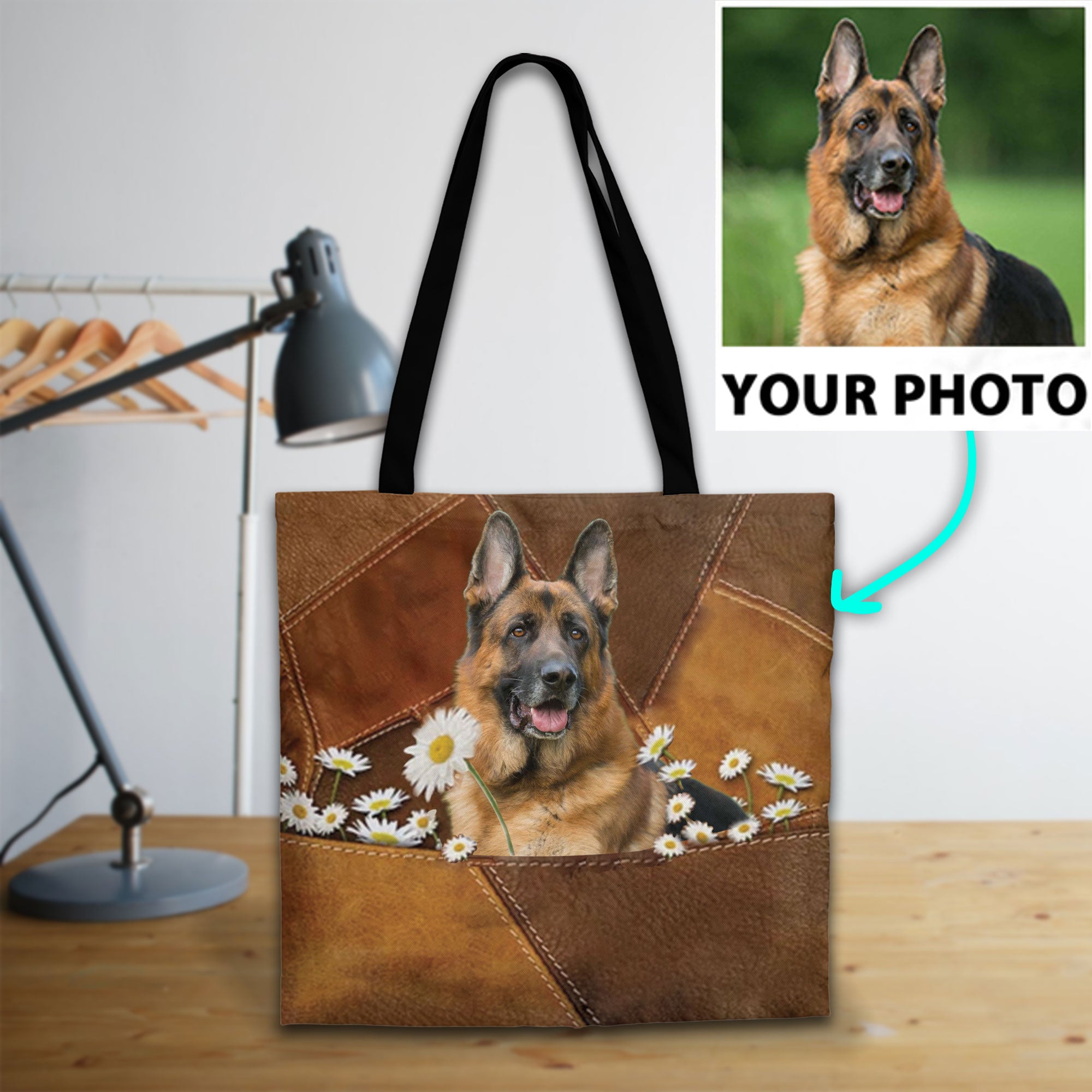 Funny Dog Personalized Photo Canvas Tote Bag
