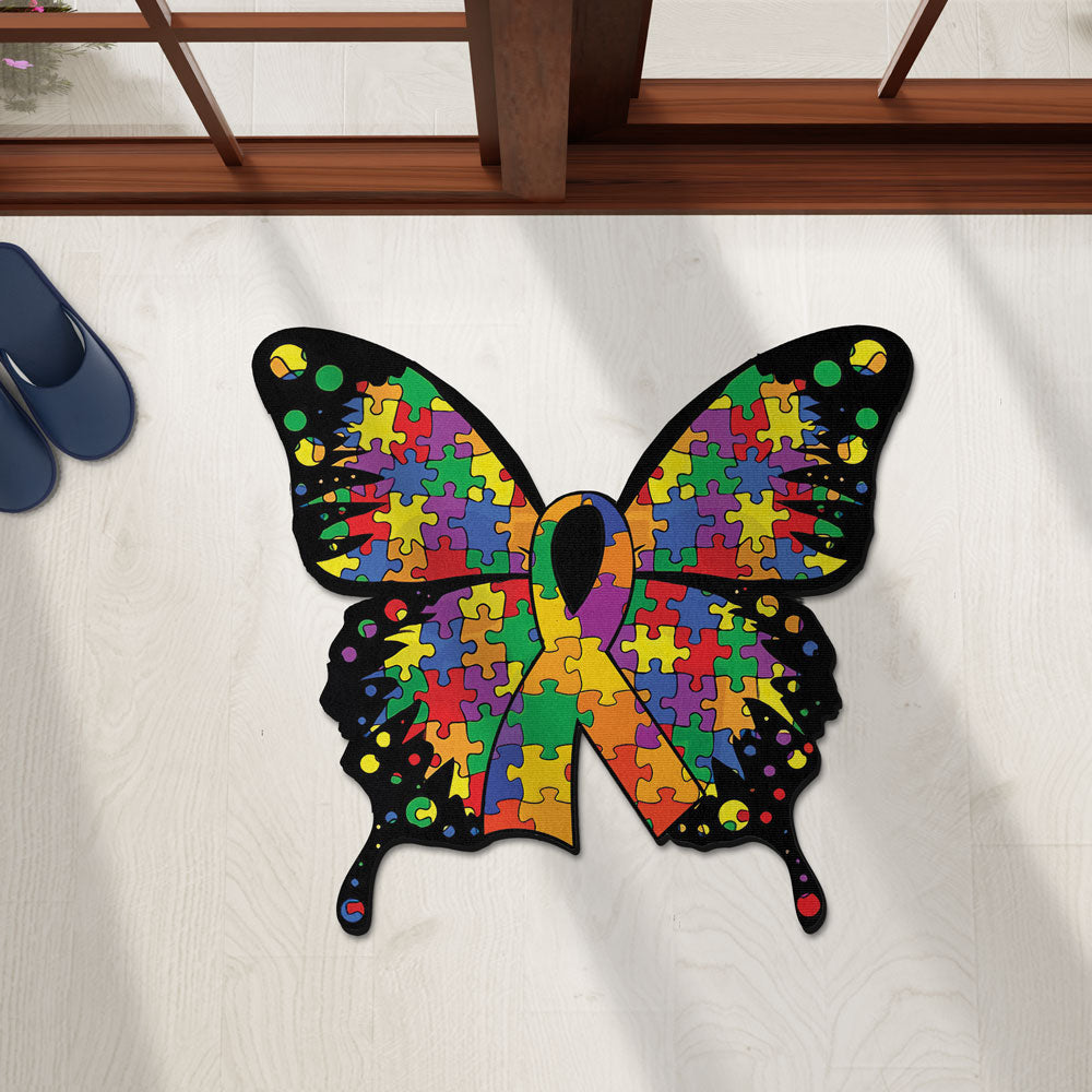 Autism Awareness Butterfly Shaped Mat