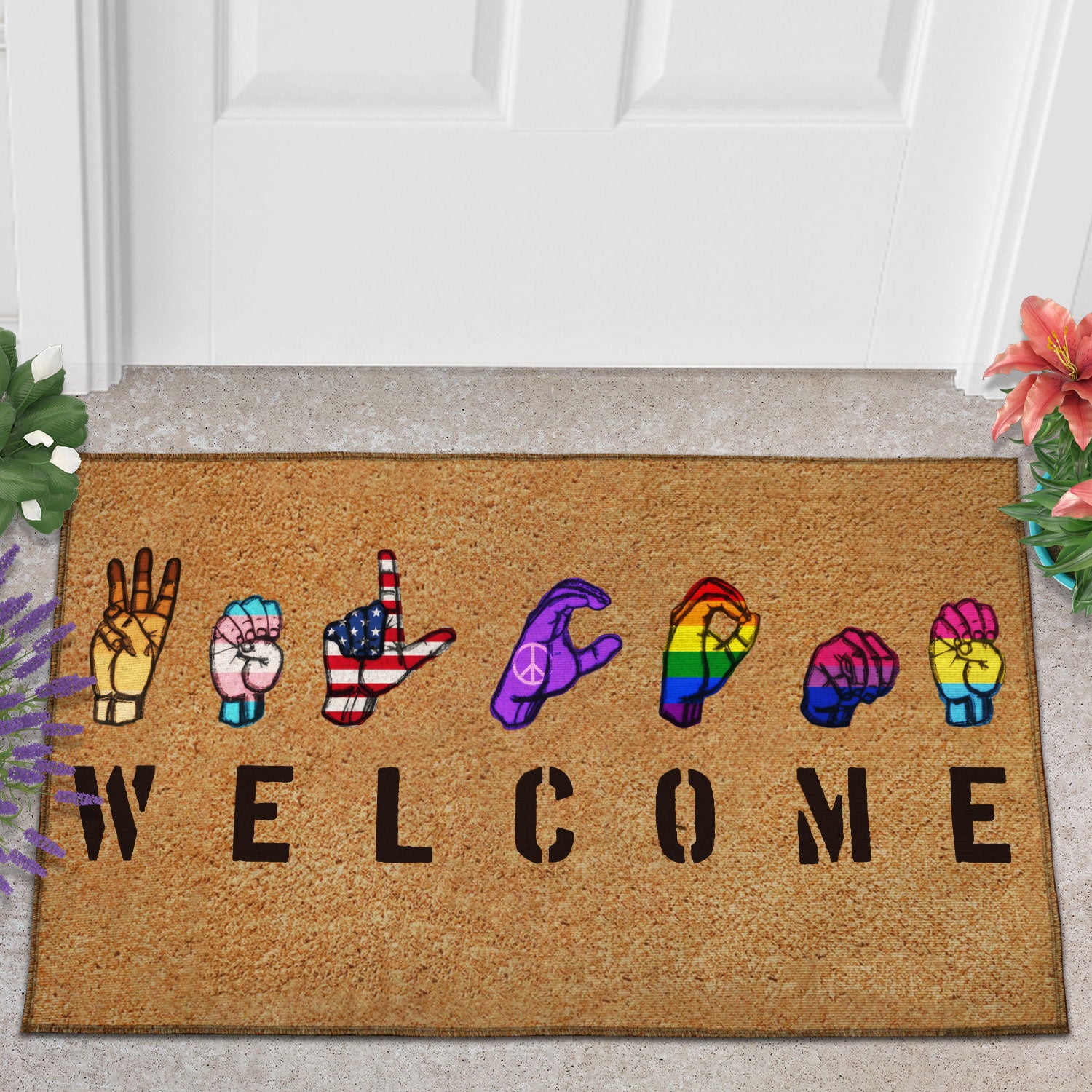 Welcome Sign Language Doormat