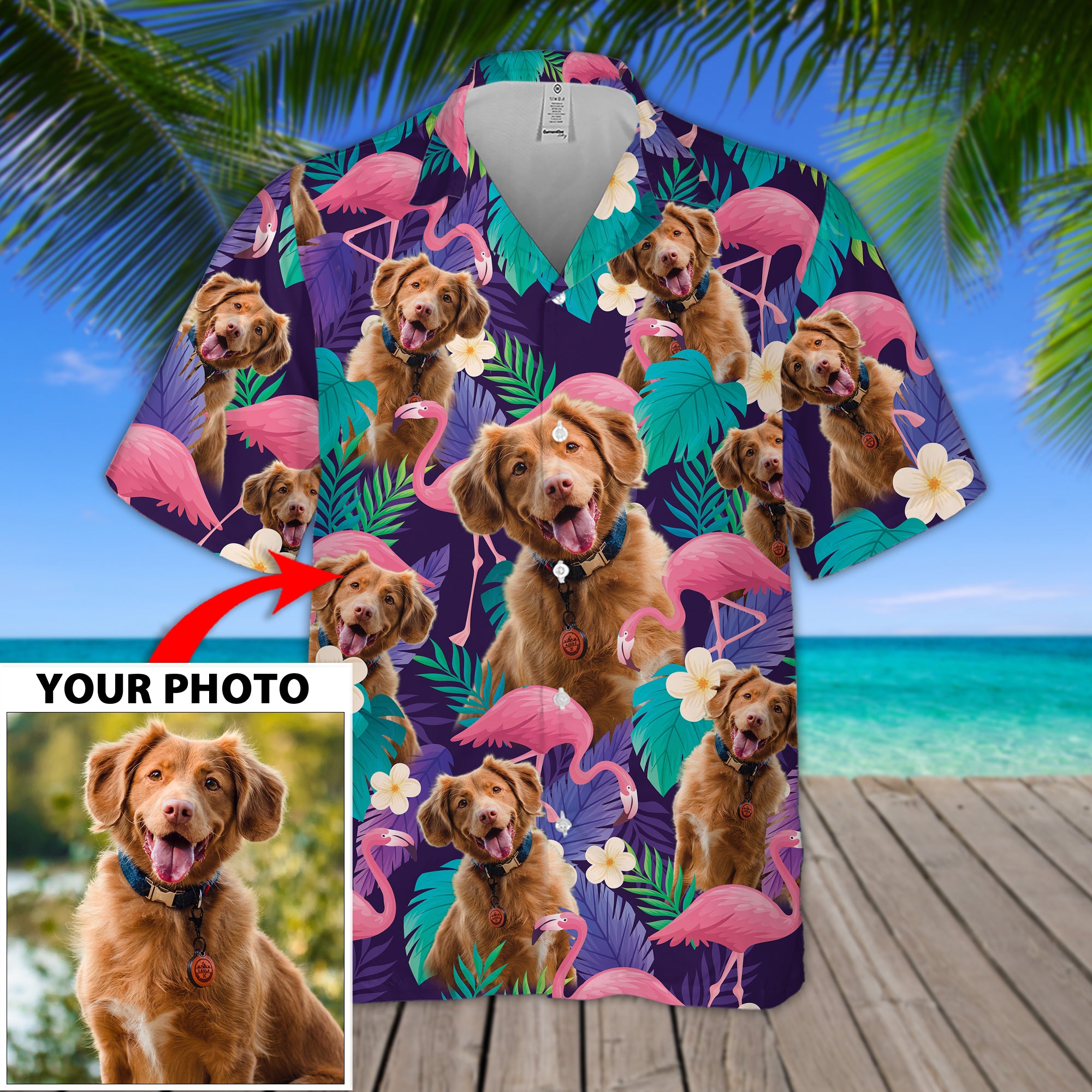 Custom Dog Image Hawaiian Shirt