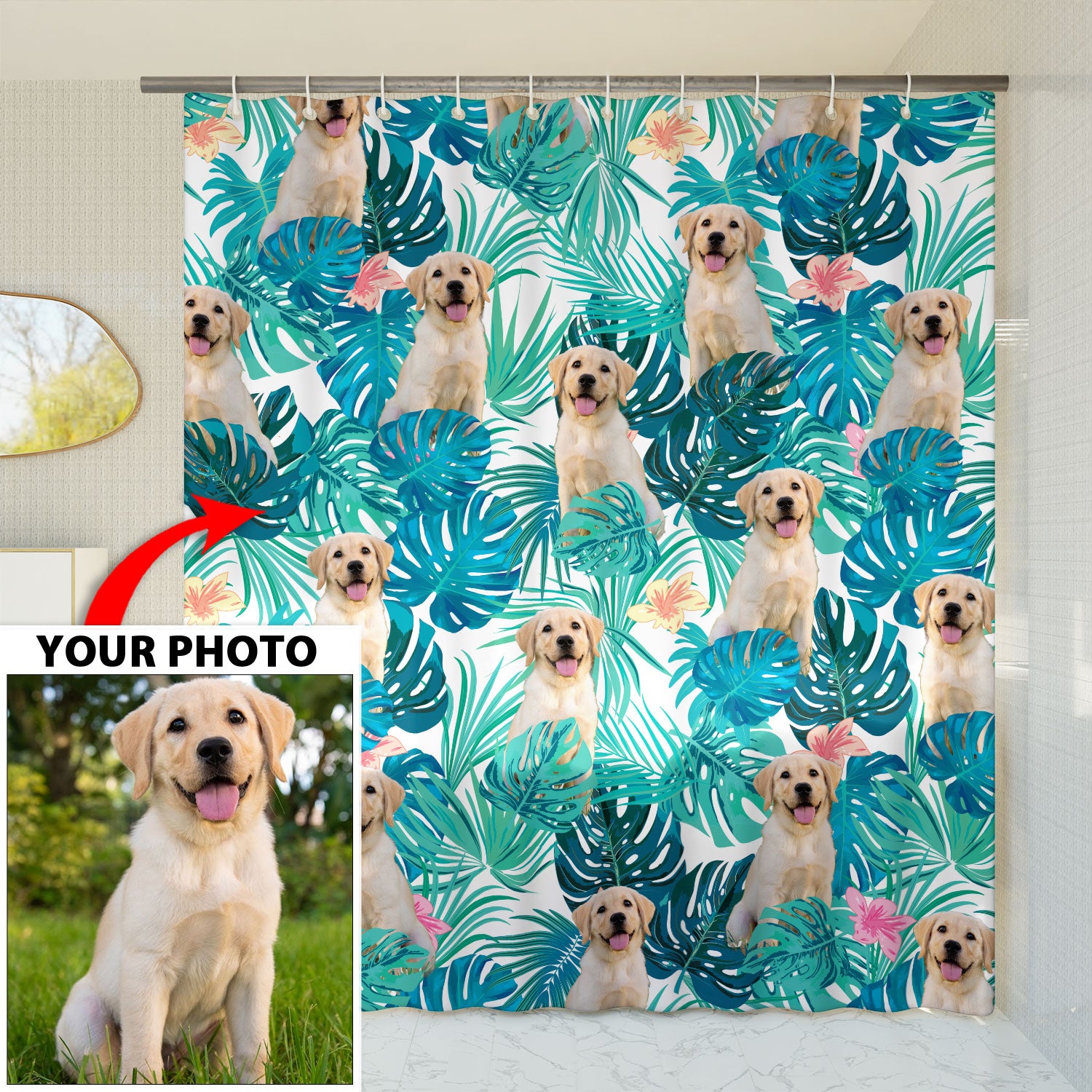 Custom Dog Hawaiian Shower Curtain