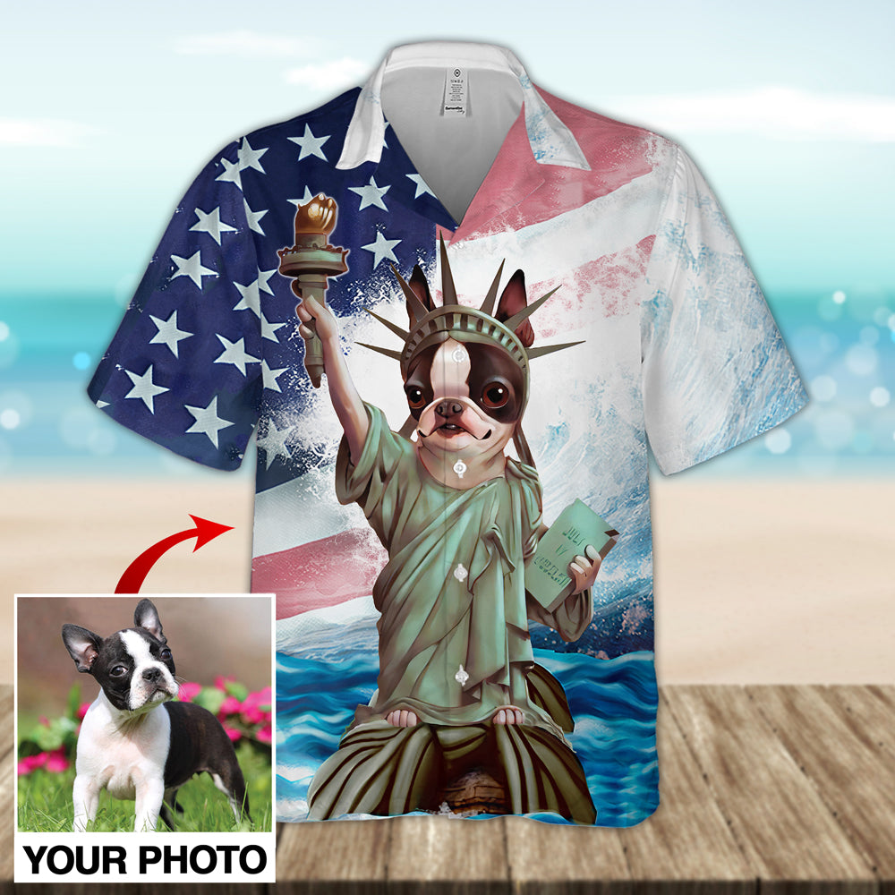 Custom Dog Liberty Statue Hawaiian Shirt