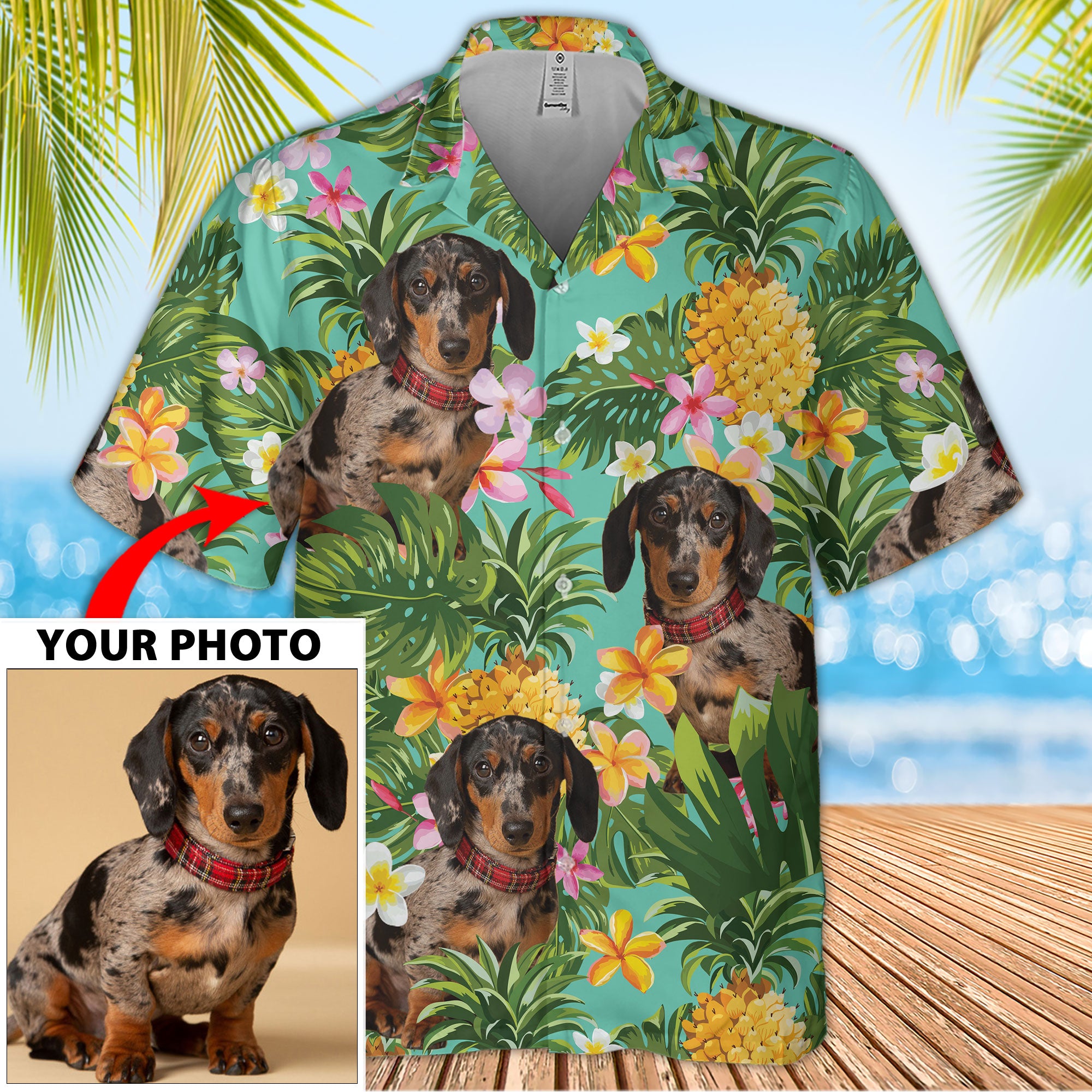 Custom Dog Image Hawaiian Shirt