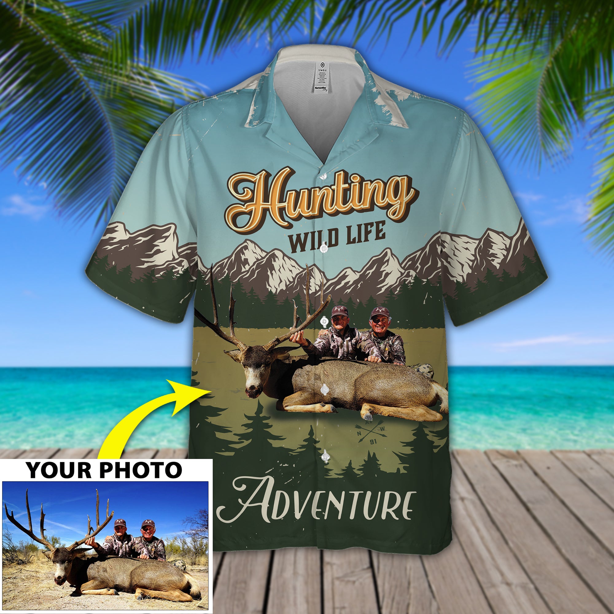 Custom Image Hunting Hawaiian Shirt