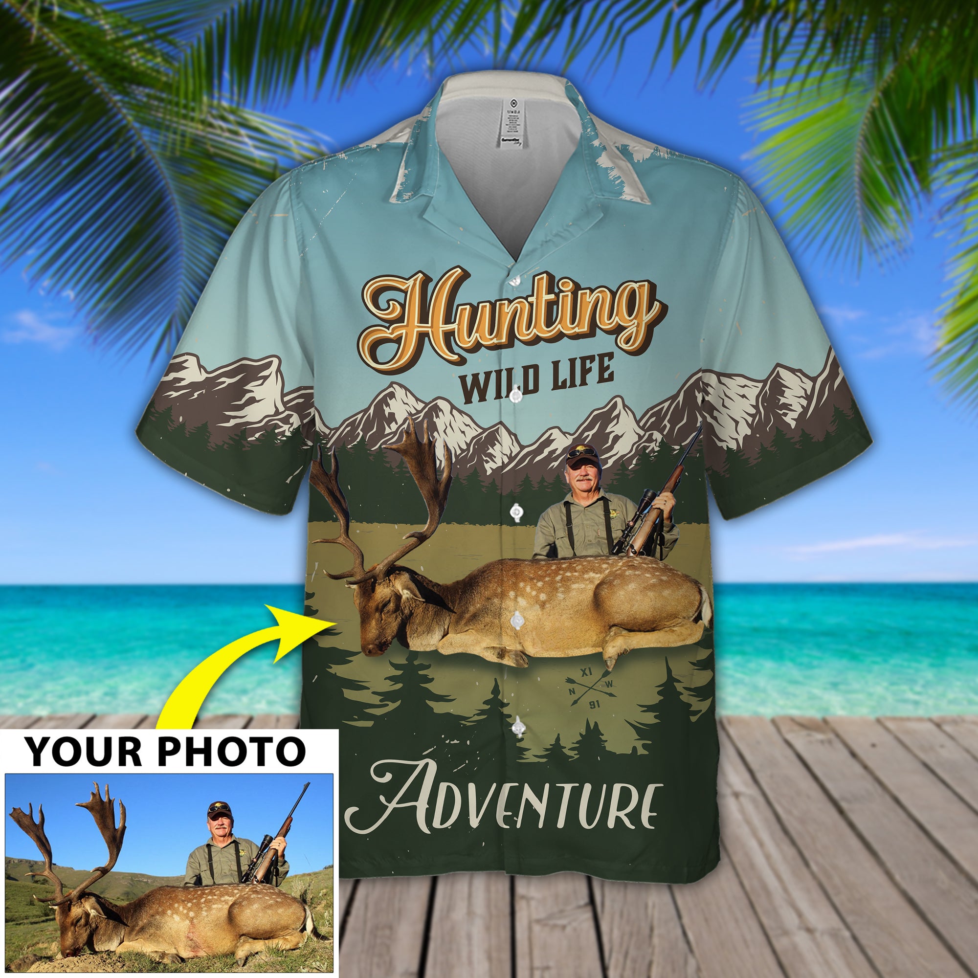 Custom Image Hunting Hawaiian Shirt
