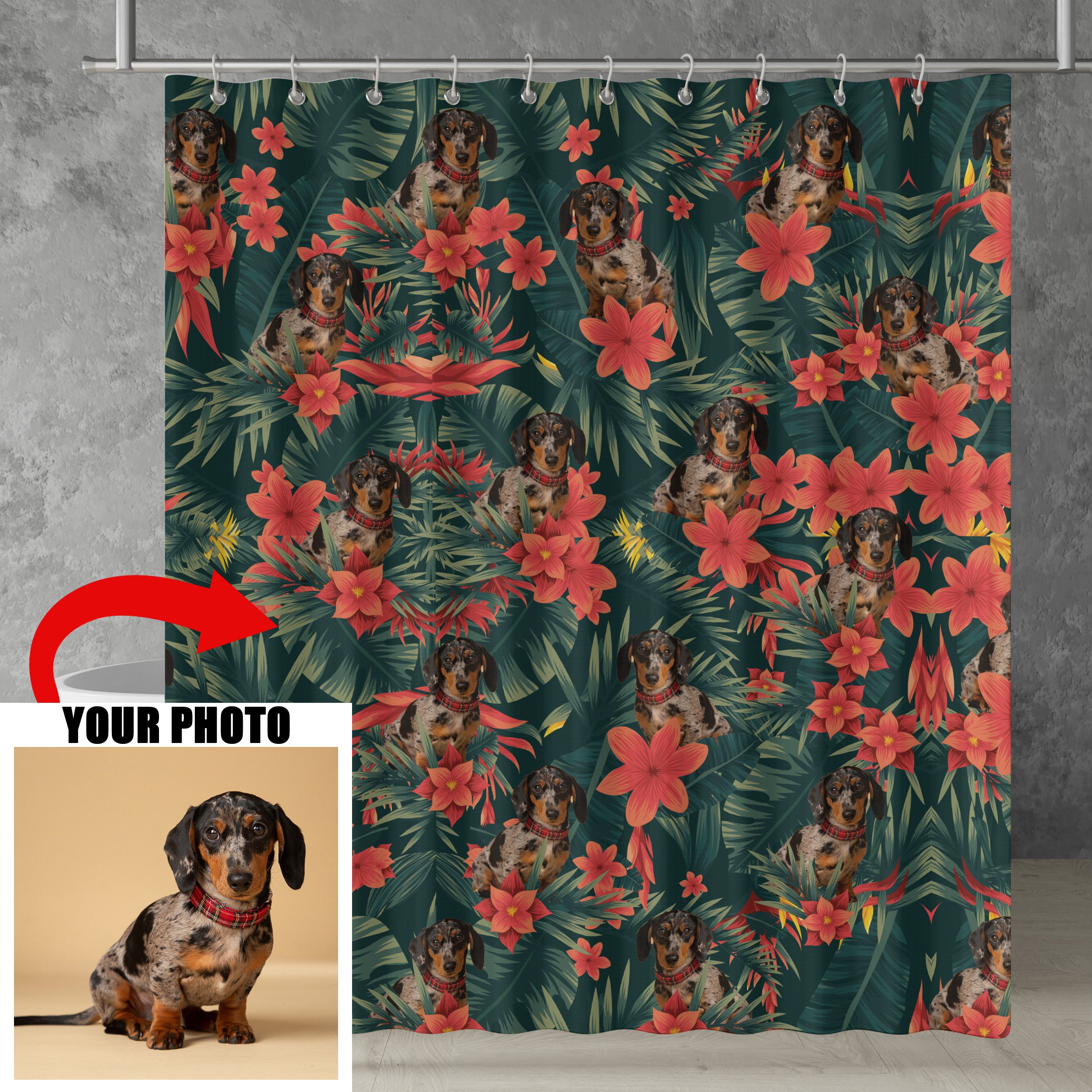 Custom Dog Hawaii Shower Curtain