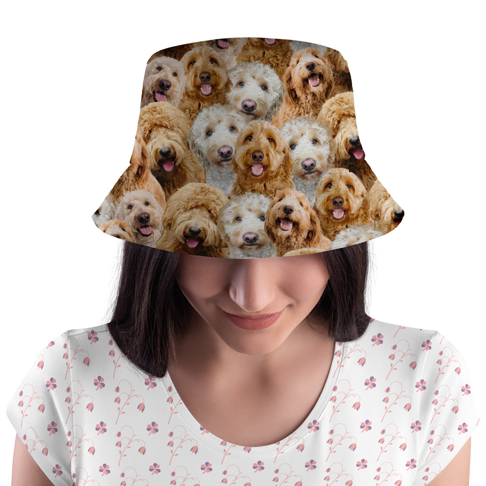Goldendoodle Seamless Pattern Bucket Hat