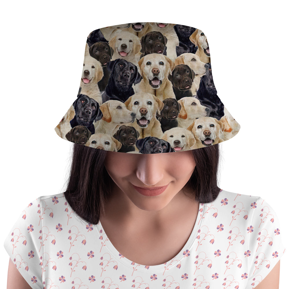 Labrador Retriever Seamless Pattern Bucket Hat