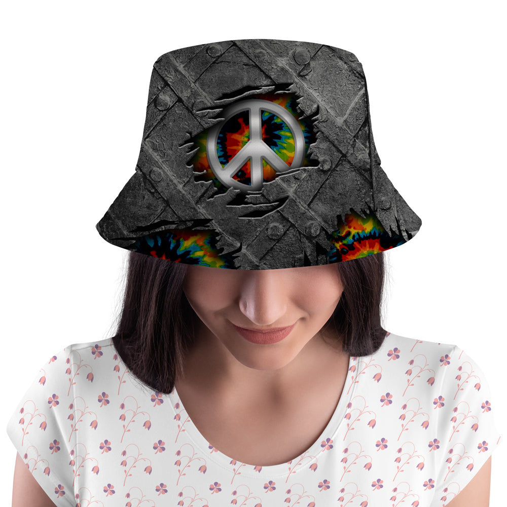 Peace Symbol Hippie Bucket Hat