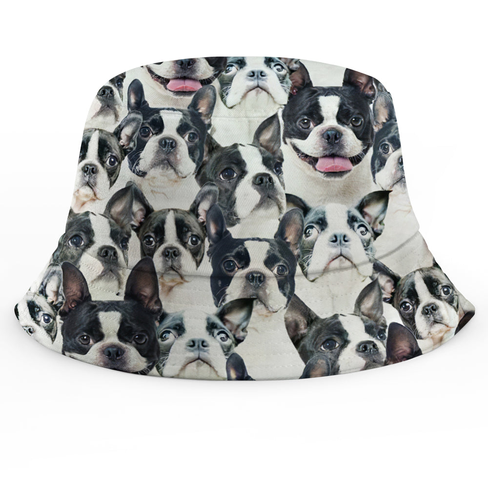Boston Terrier Seamless Pattern Bucket Hat