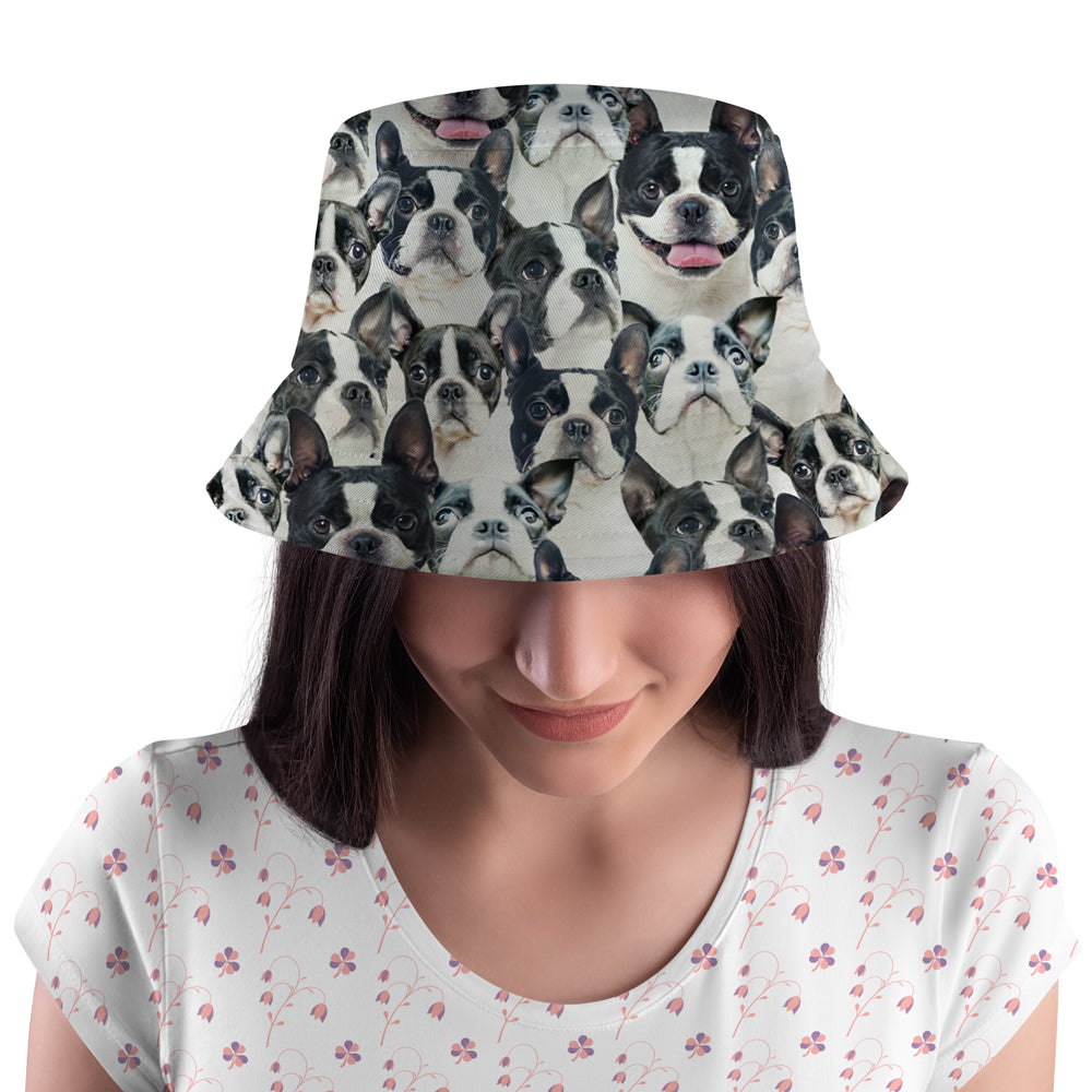 Boston Terrier Seamless Pattern Bucket Hat