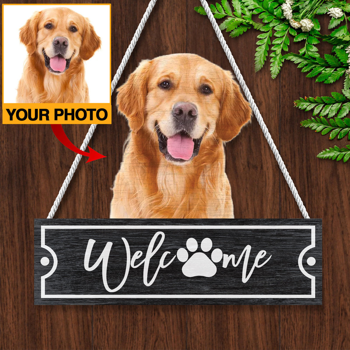 Custom Dog Photo Wooden Sign