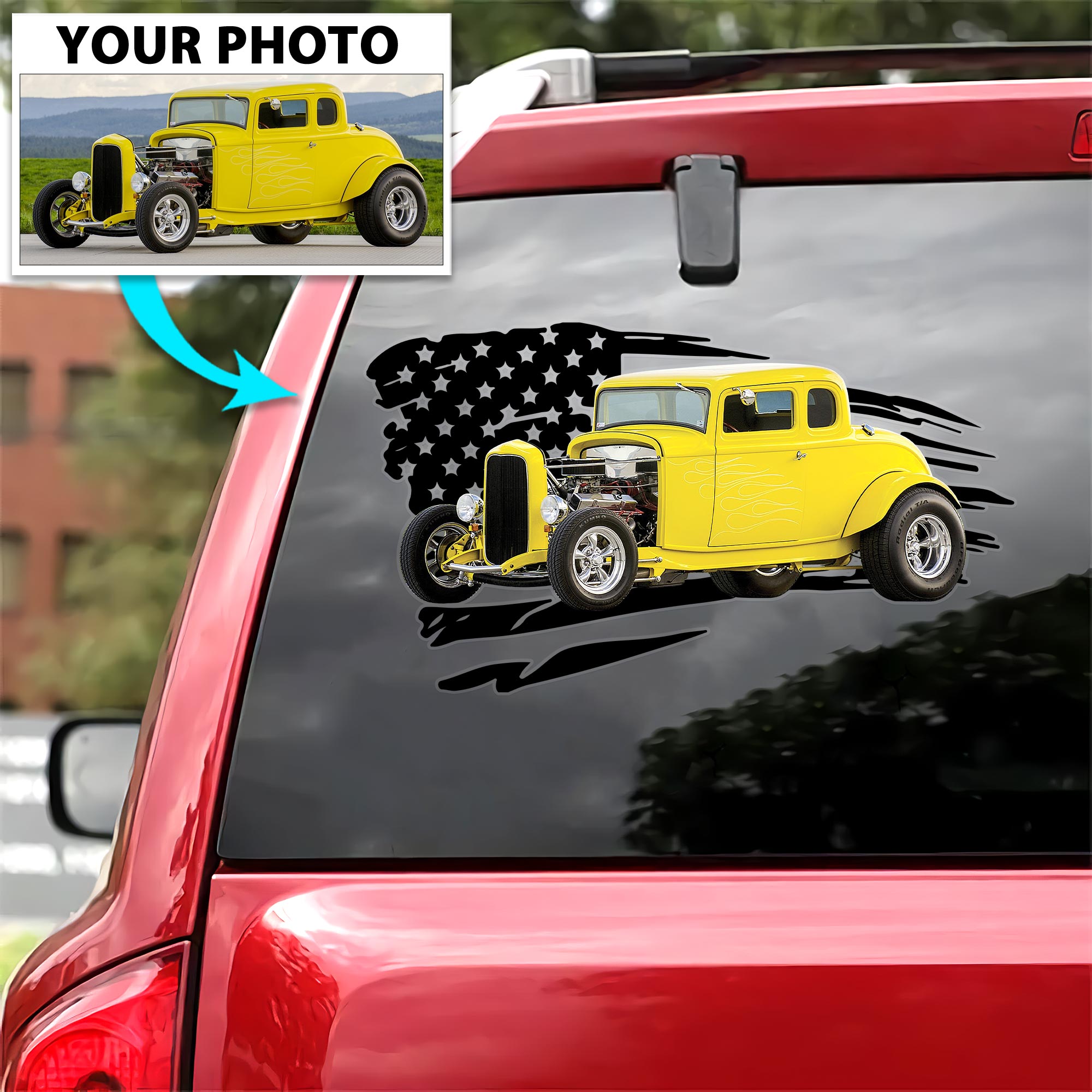 Hot Rod Personalized Your Photo Vinyl Decal