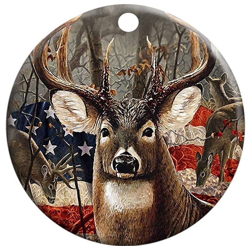 Deer Hunting Vintage Ornament