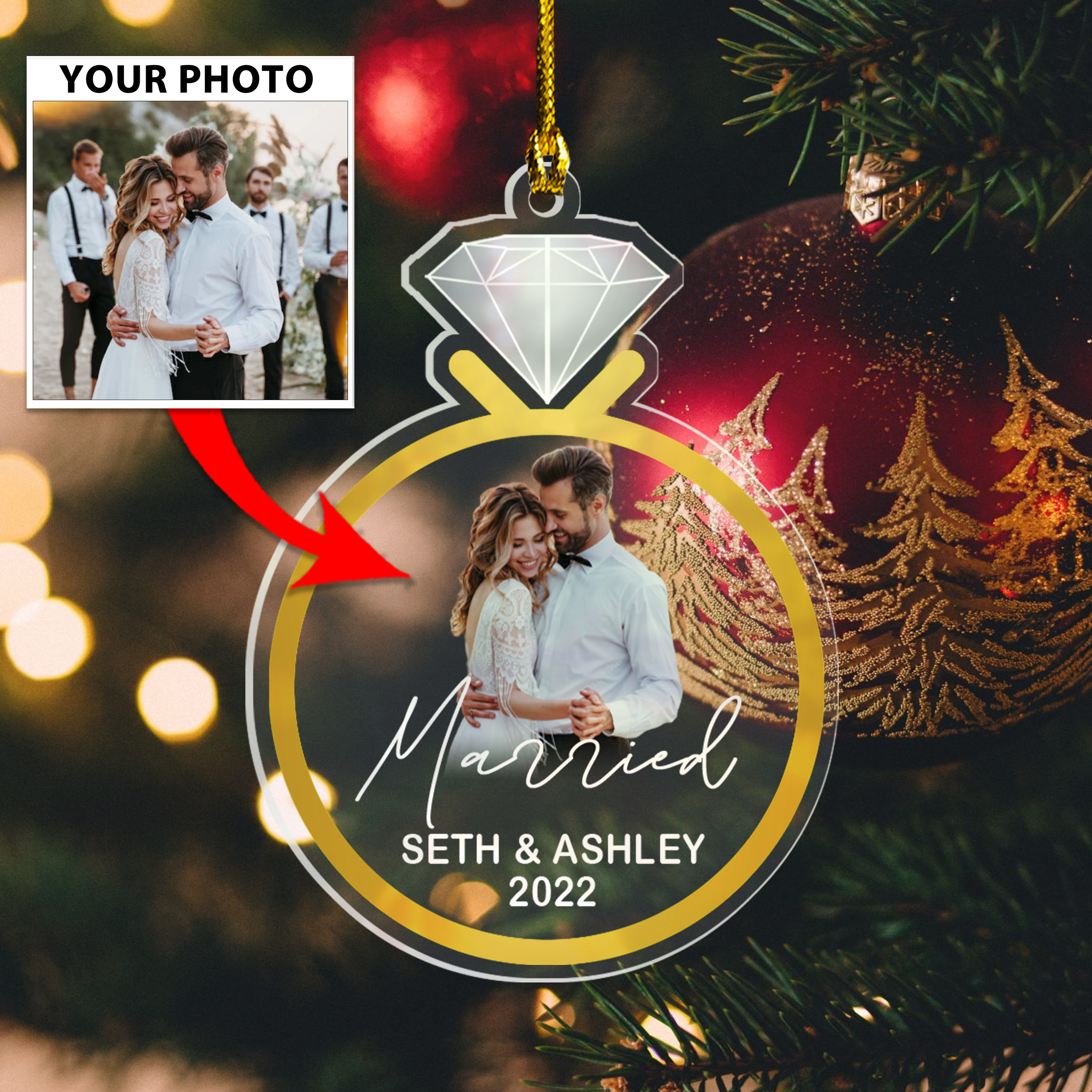 Personalized Your Photo Christmas Acrylic Ornament