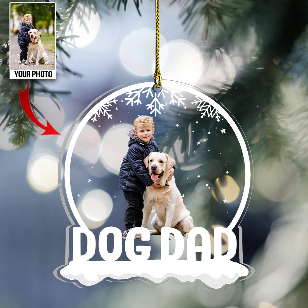 Personalized Dog Dad Photo Acrylic Ornament, Gift For Dog Lovers
