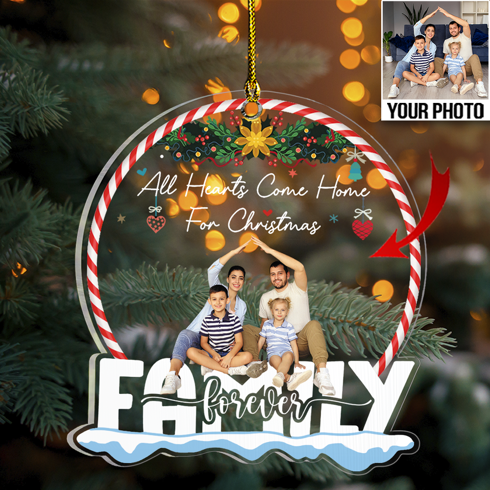 Customized Family Photo Acrylic Ornament, Gift For Family Members