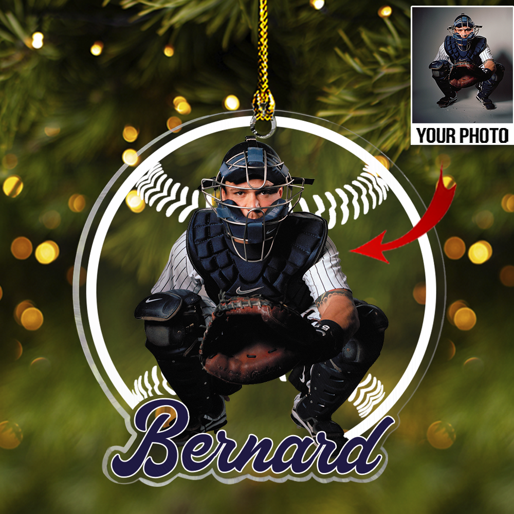 Personalized Your Photo Baseball Acrylic Ornament