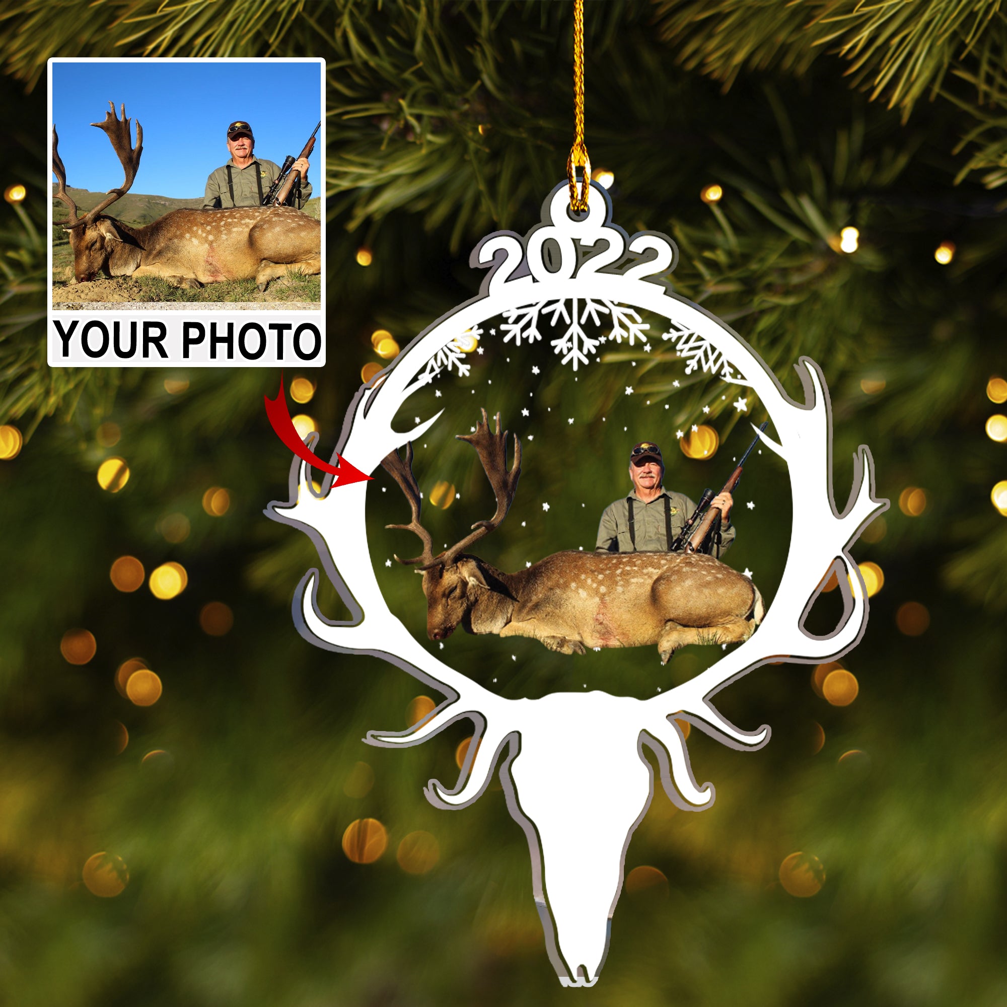 Customized Hunting Image Acrylic Ornament, Gift For Hunting Lovers