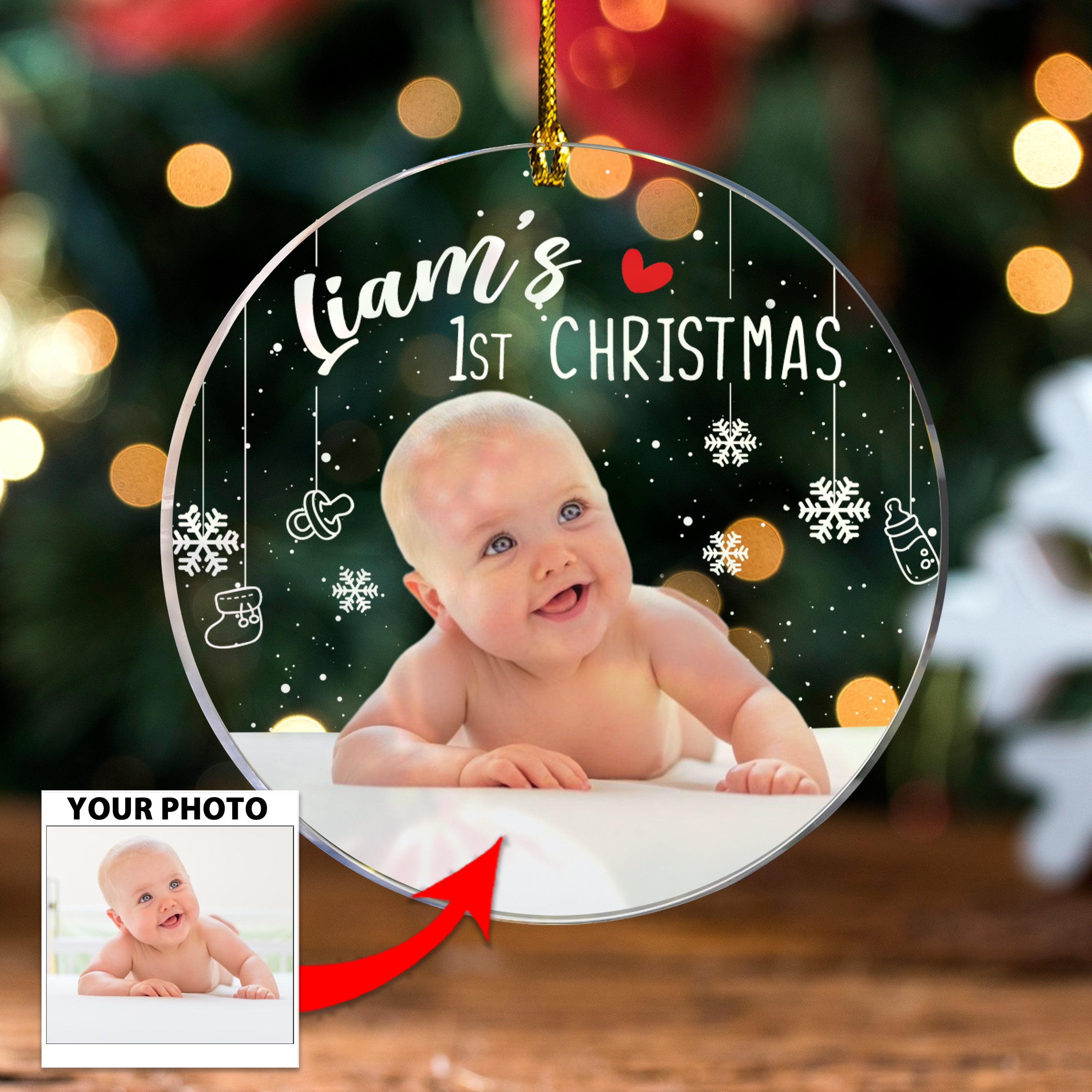Personalized First Christmas Acrylic Ornament