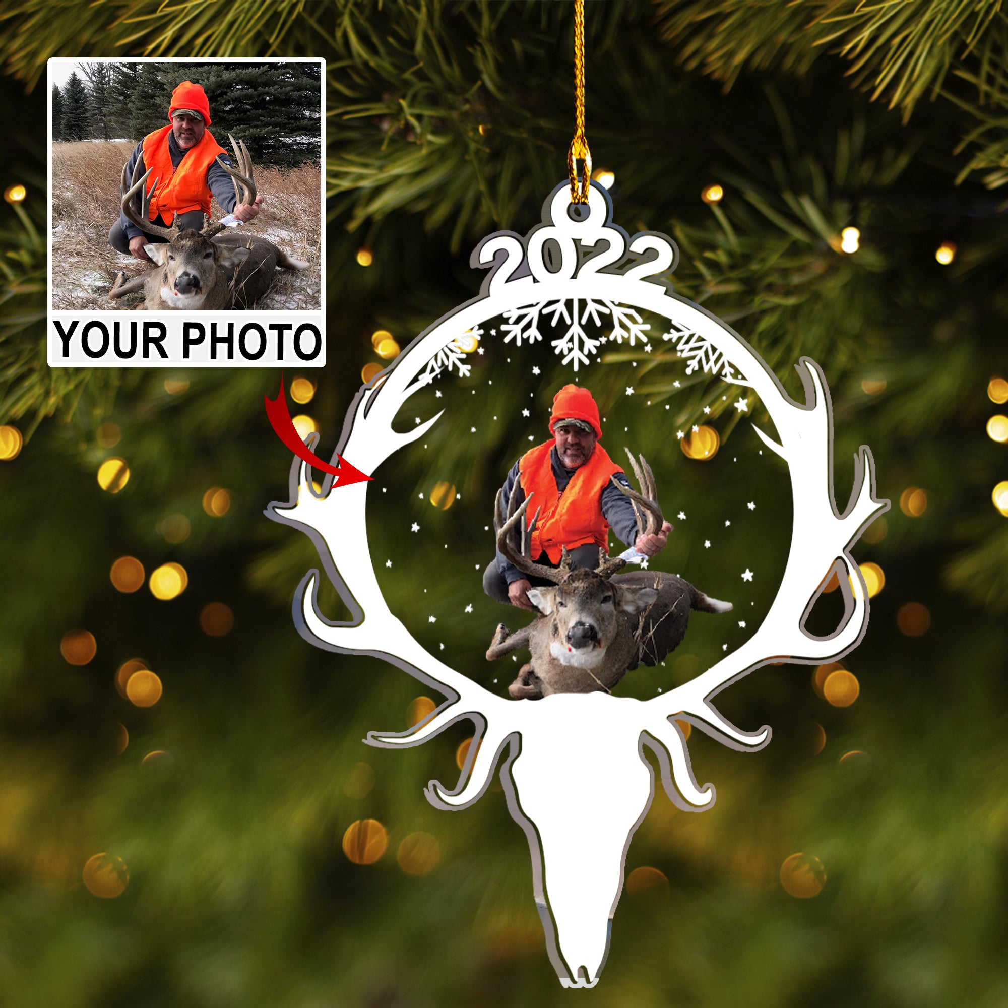 Customized Hunting Image Acrylic Ornament, Gift For Hunting Lovers