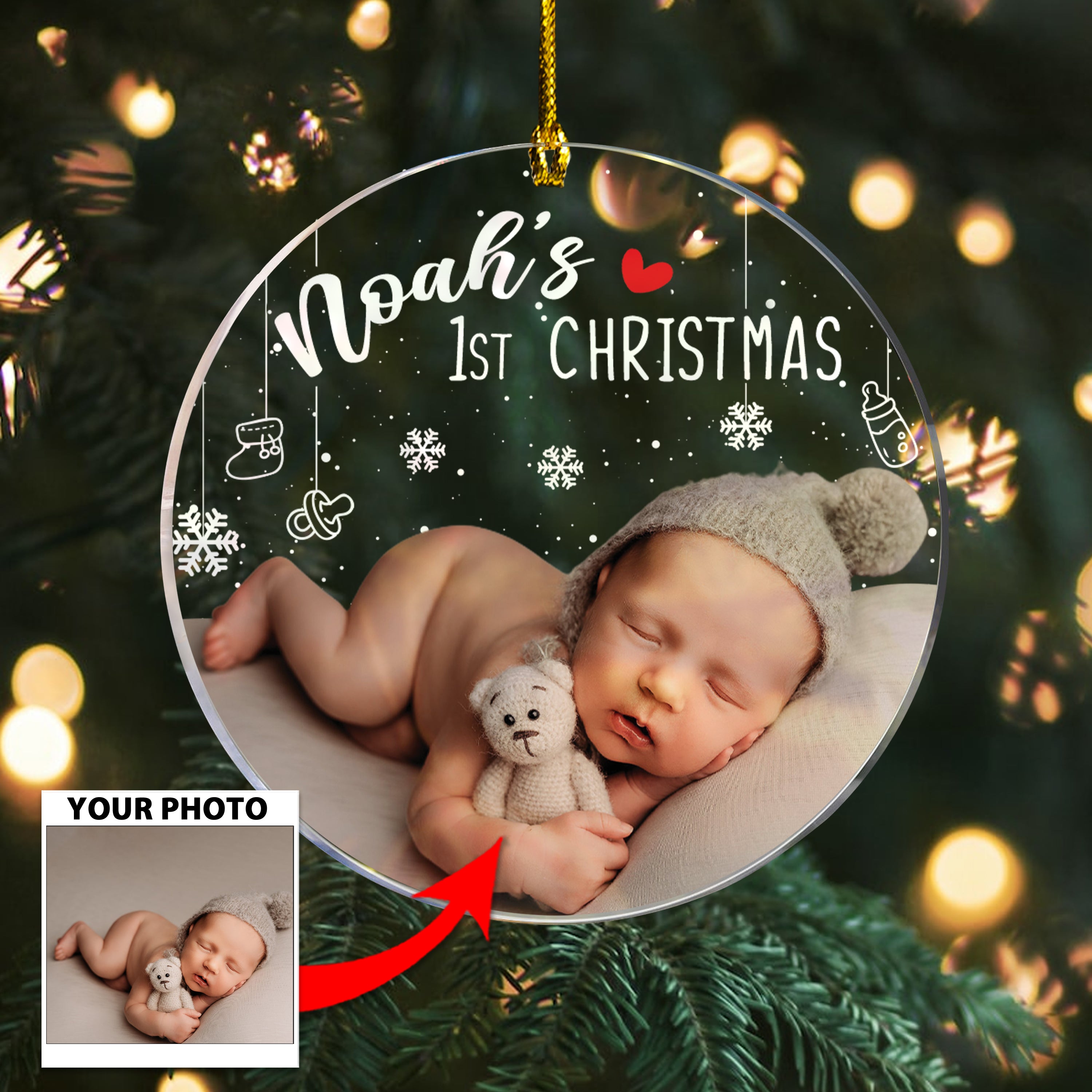 Personalized First Christmas Acrylic Ornament