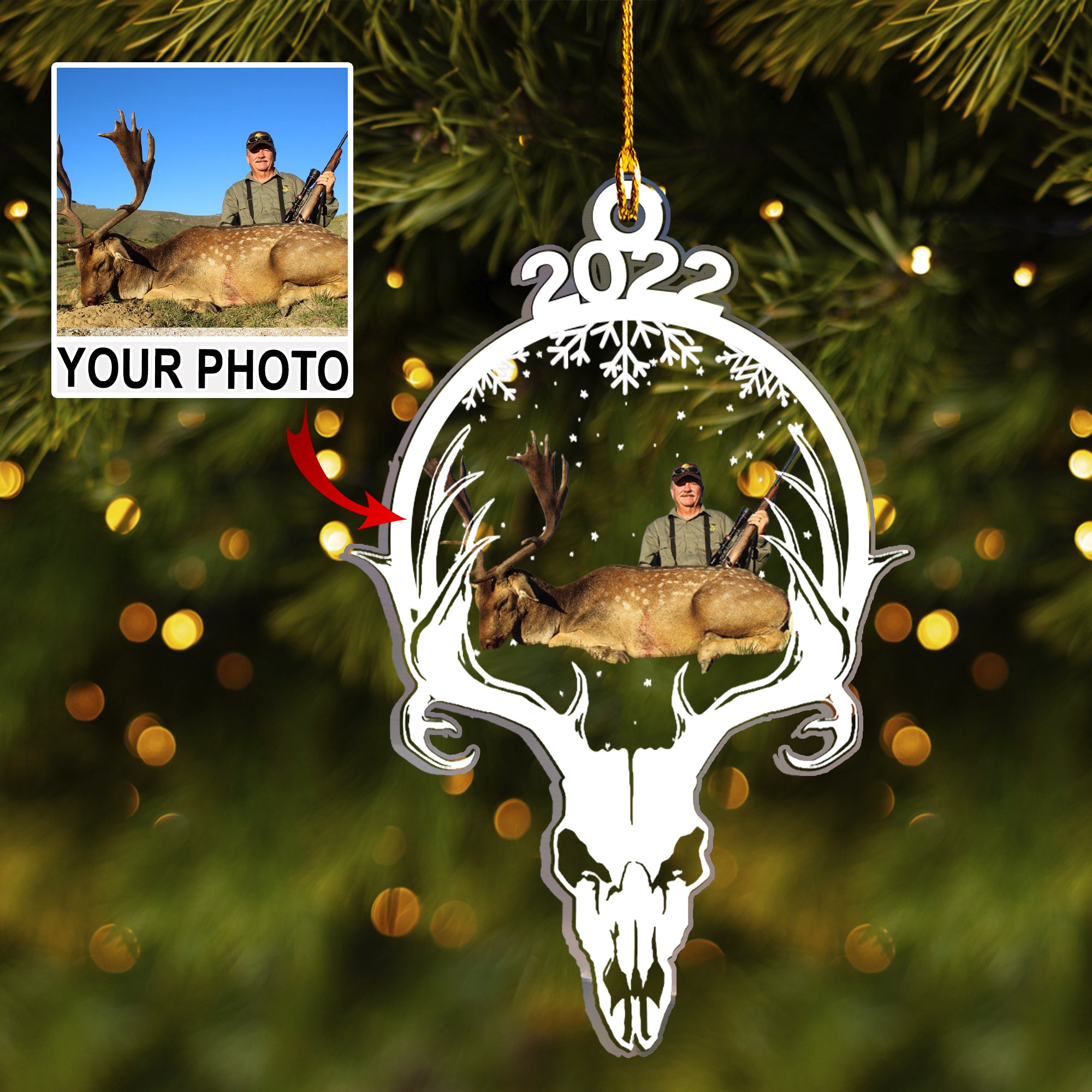 Personalized Hunting Image Acrylic Ornament, Gift For Hunting Lovers