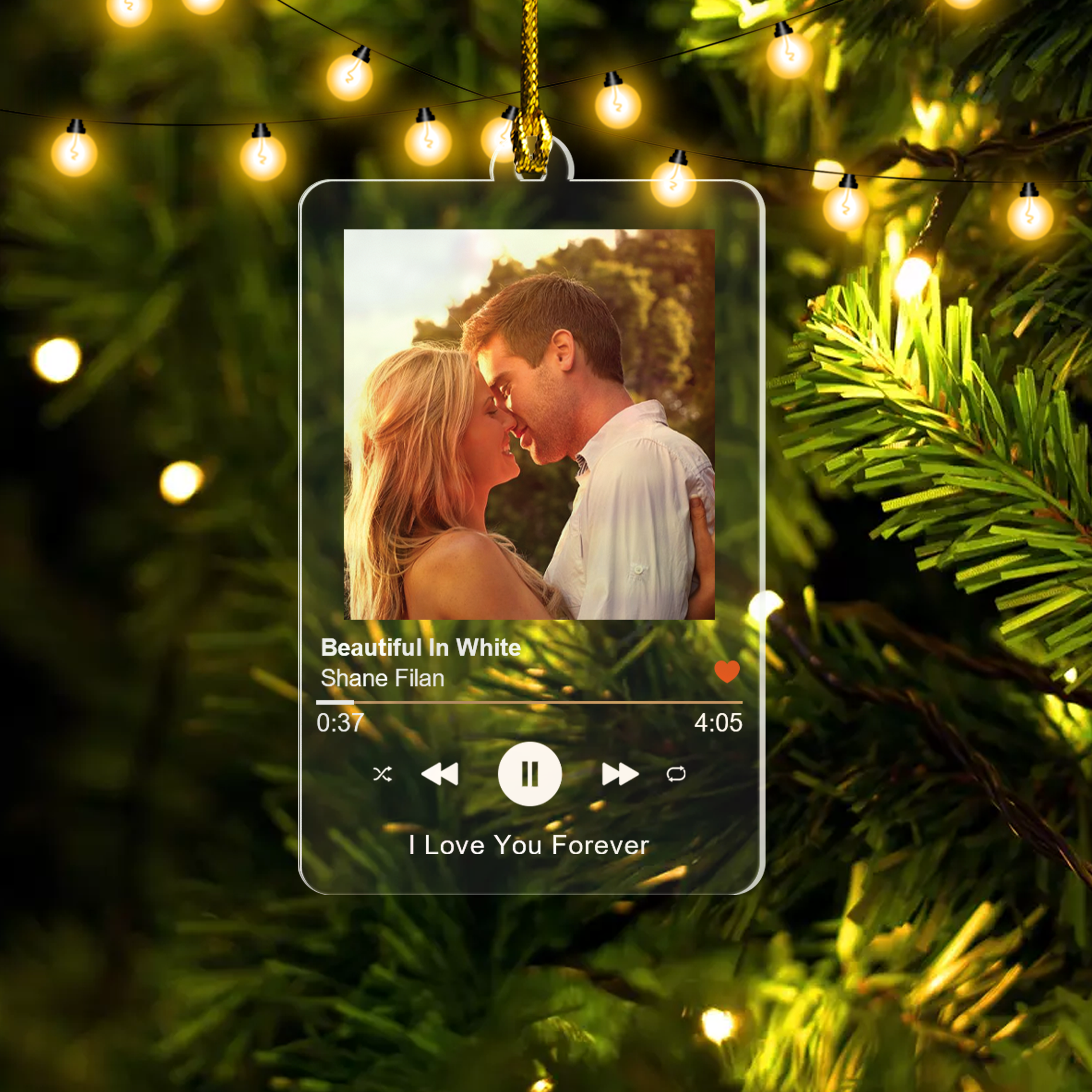Personalized Your Photo Song Playlist Streaming Ornament