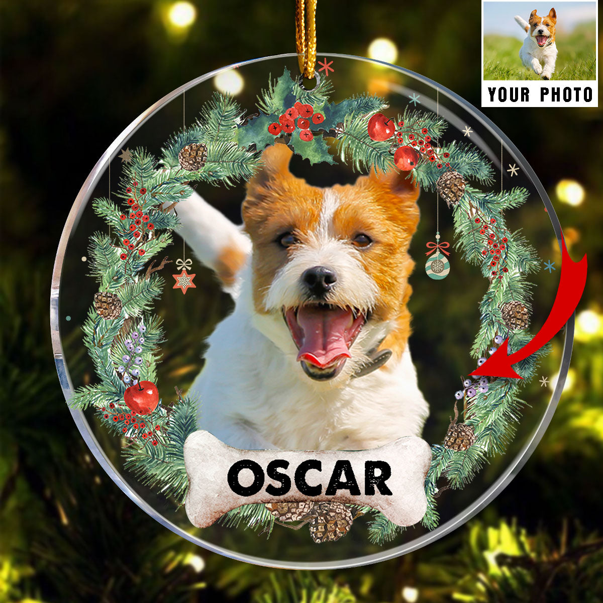 Personalized Dog Photo Acrylic Ornament - Gift For Dog Lovers, Cat Lovers