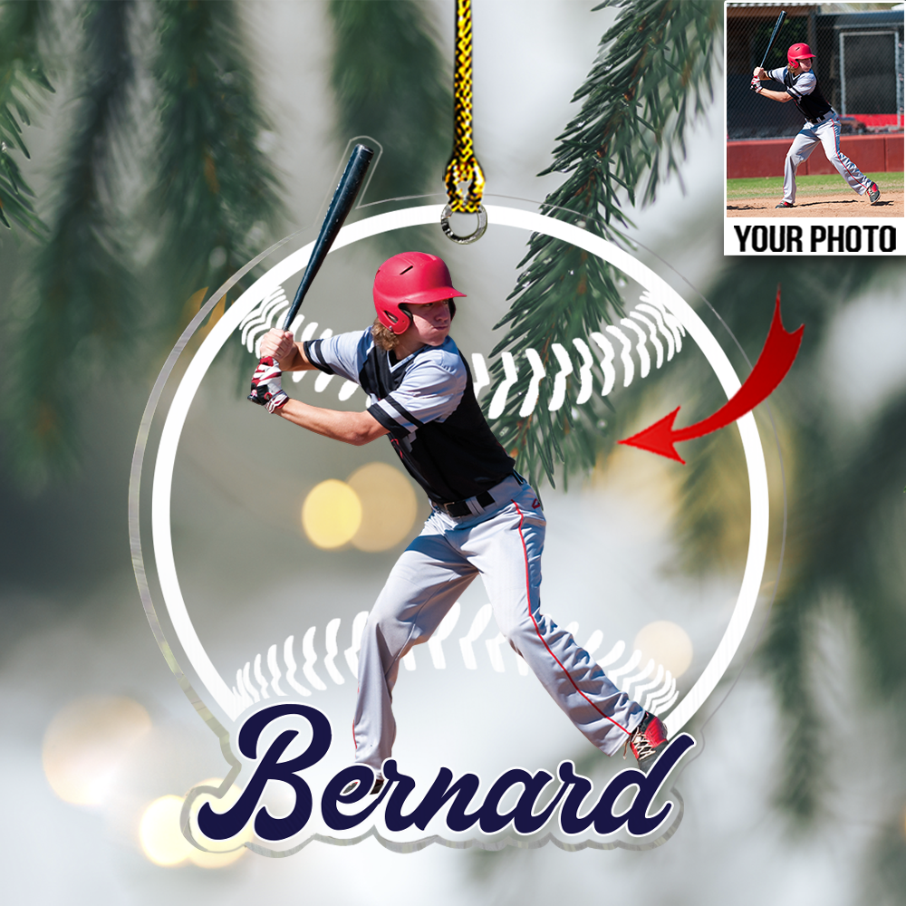 Personalized Your Photo Baseball Acrylic Ornament