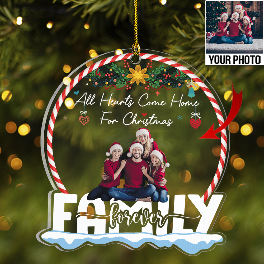 Customized Family Photo Acrylic Ornament, Gift For Family Members