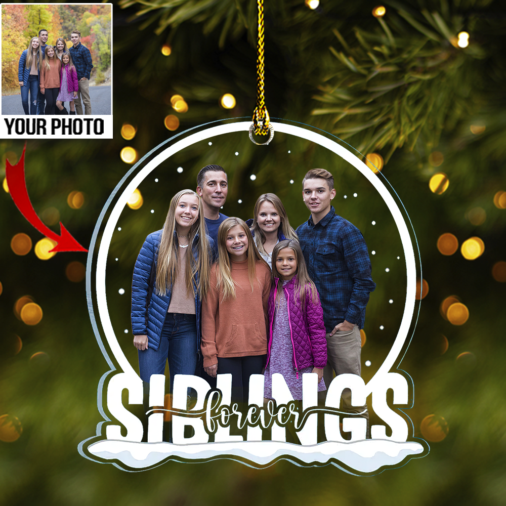 Personalized Siblings Photo Acrylic Ornament