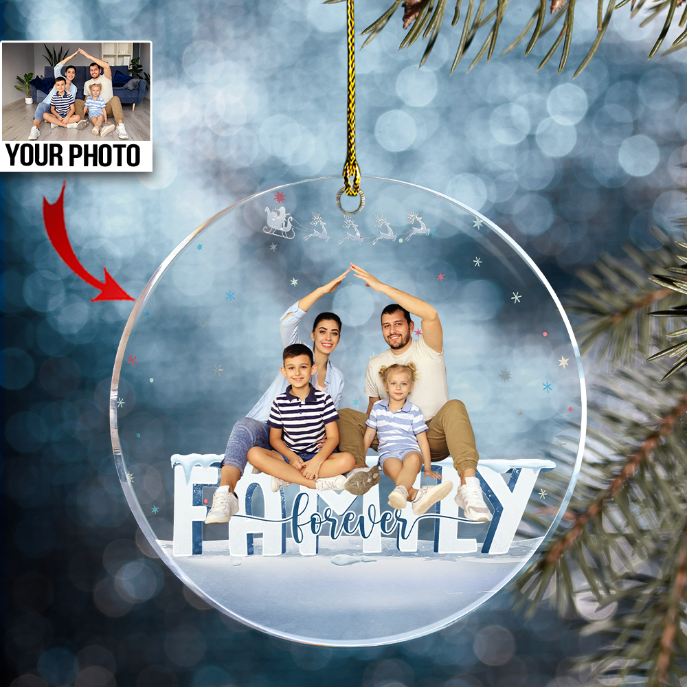 Personalized Family Photo Acrylic Ornament, Gift For Family Members