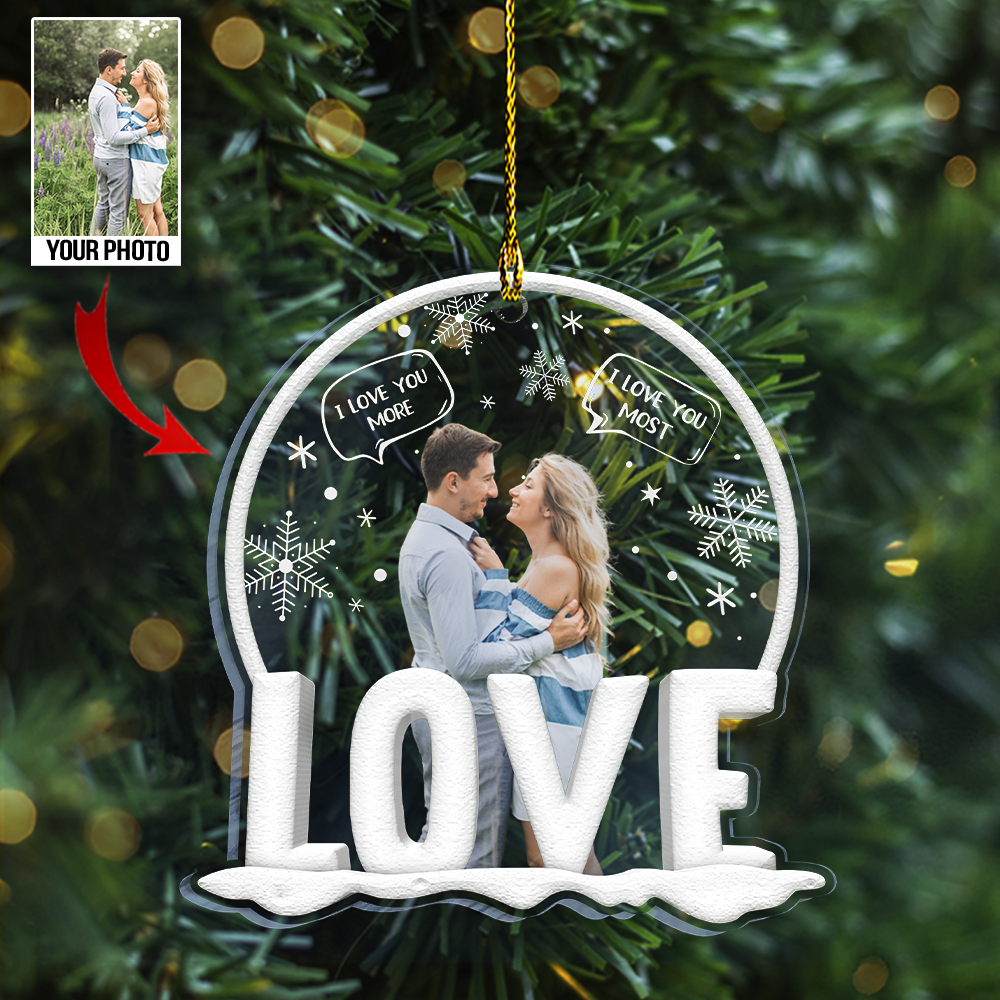 Personalized Couple Image Acrylic Ornament - Gift For Couple, Spouse, Lover, Husband, Wife, Boyfriend, Girlfriend