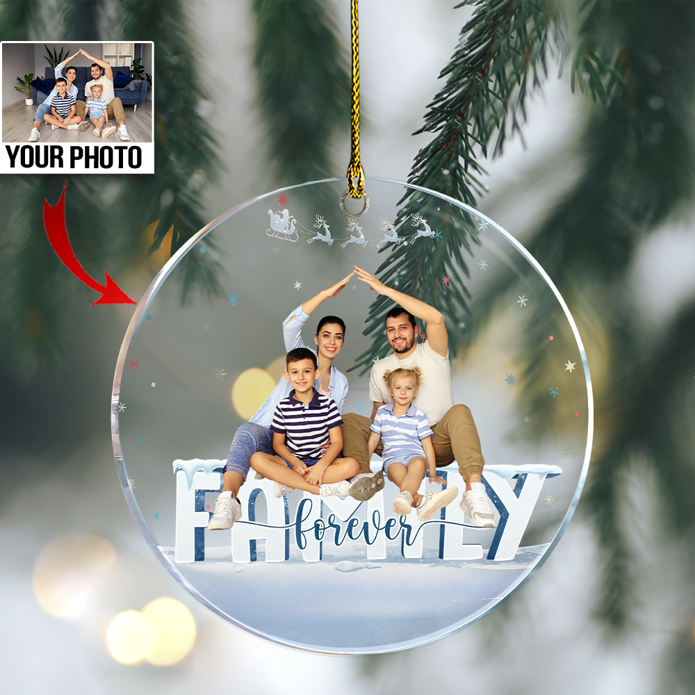 Personalized Family Photo Acrylic Ornament, Gift For Family Members